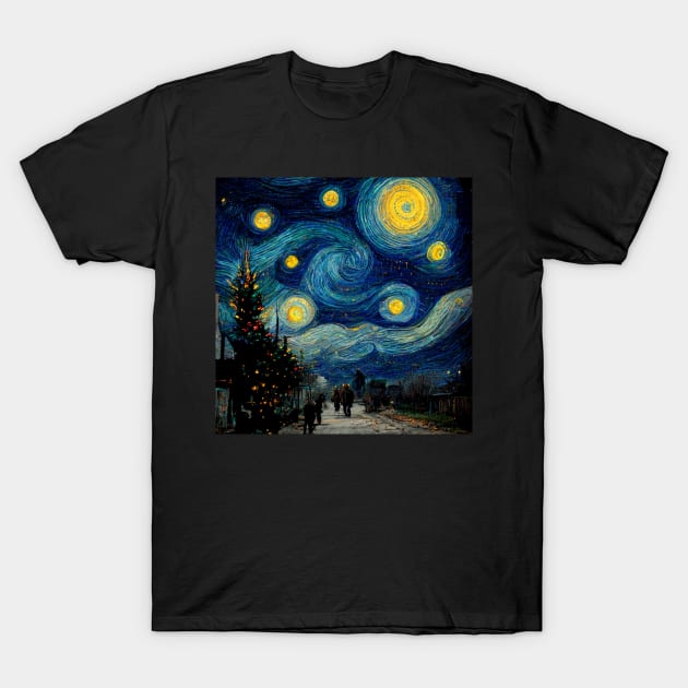 When christmas meets starry nights - conceptual art T-Shirt by FunartsbyM